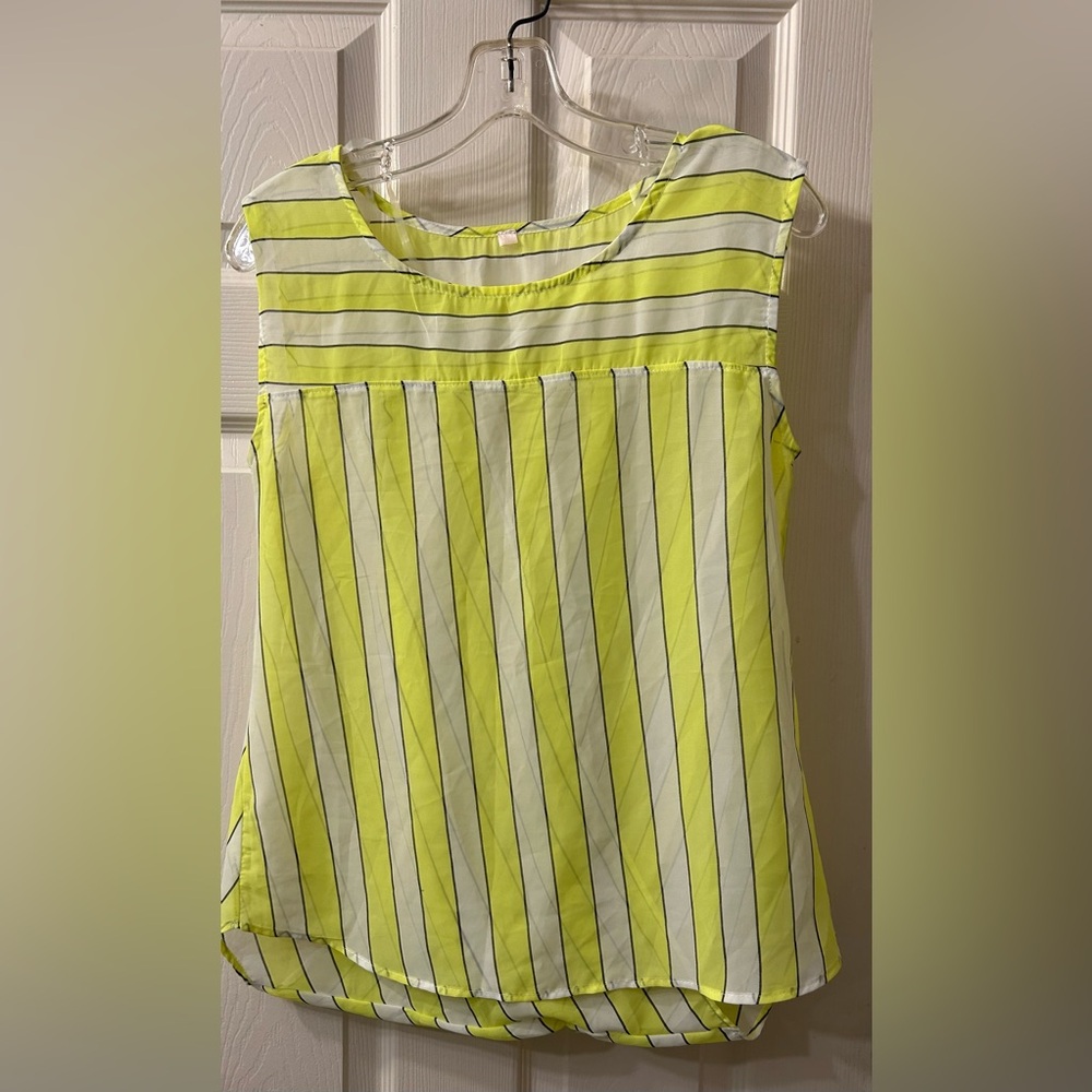 Yellow & white stipe tank top size small and medium